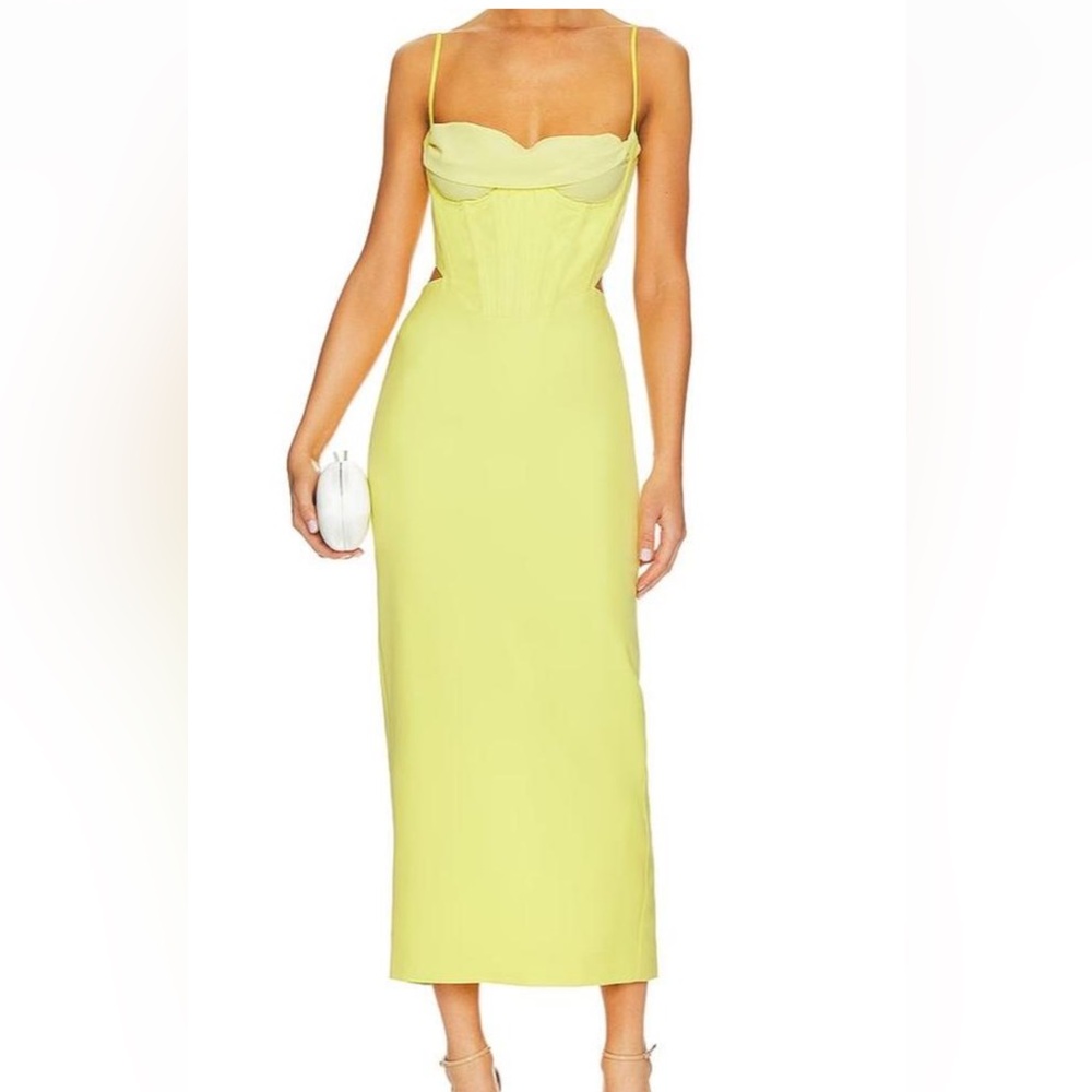 Bardot Martini midi dress in limoncello